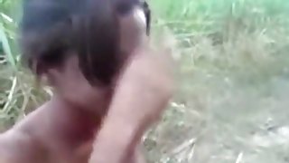 Indian girl has oral and missionary sex on a bike in nature