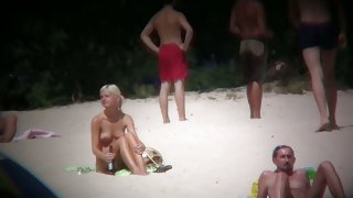 Beach XXX porno totally nude bitches and blonde w/ nice boobies